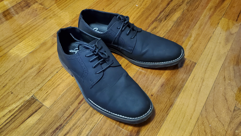 Black suede leather shoes