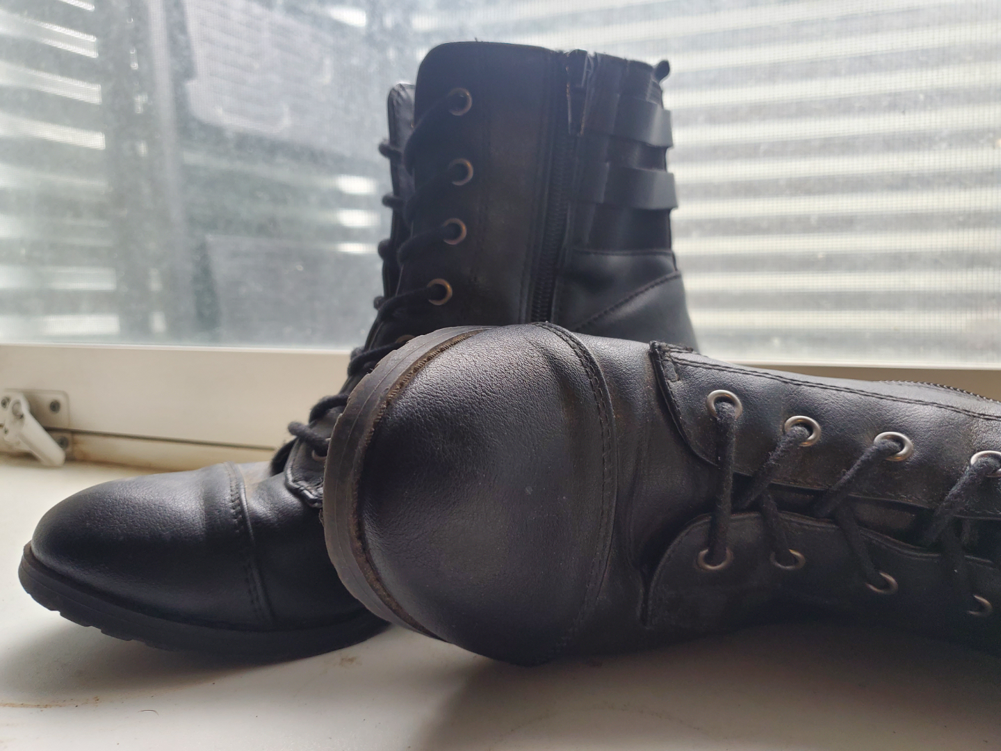 Women's Black Lace-Up Ankle Boots - Size 6 - photo 2