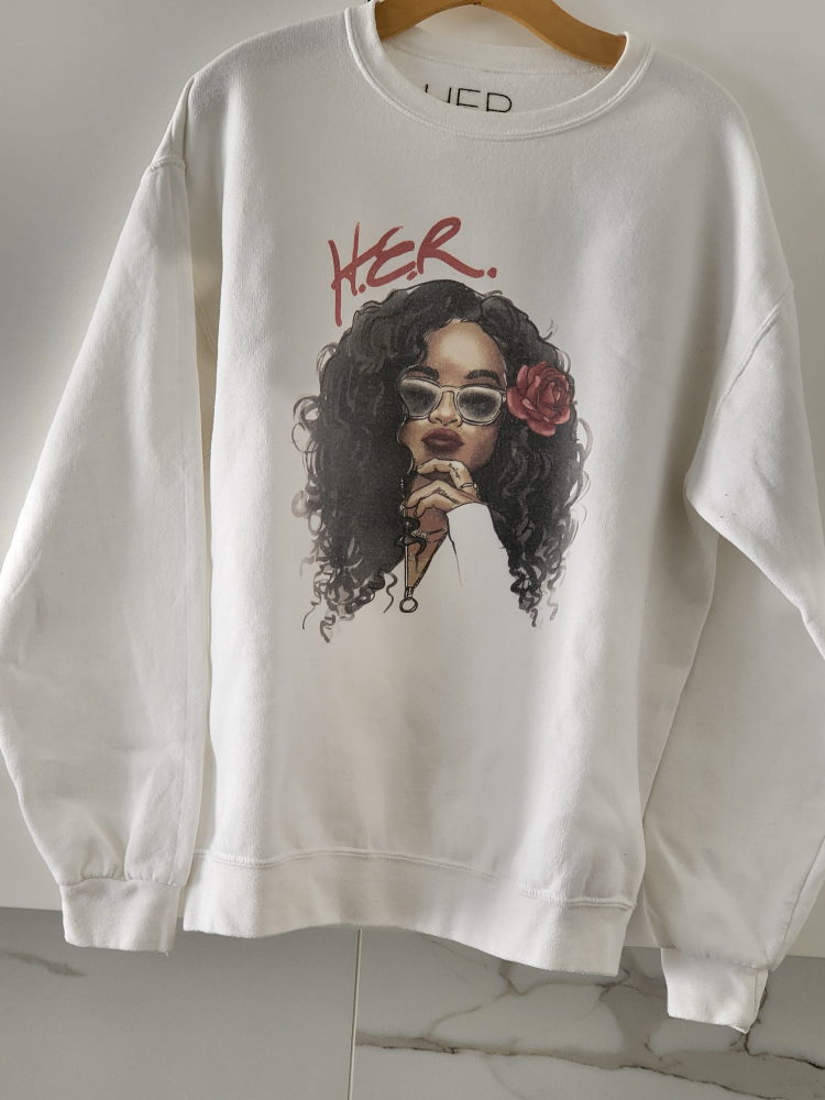 HER. White Crewneck Sweatshirt Size Large - photo 5