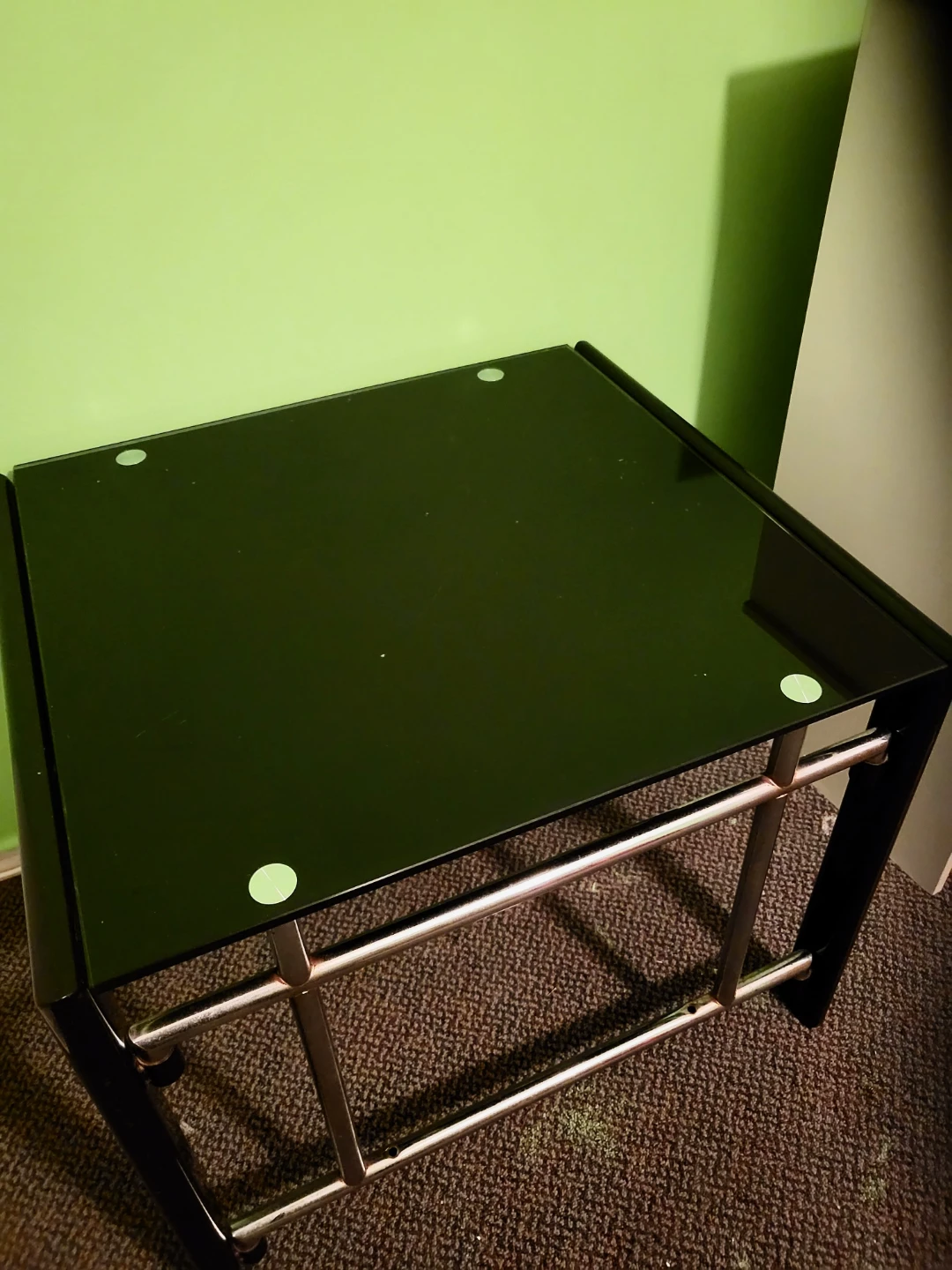 Black Glass and Chrome End Table- FREE