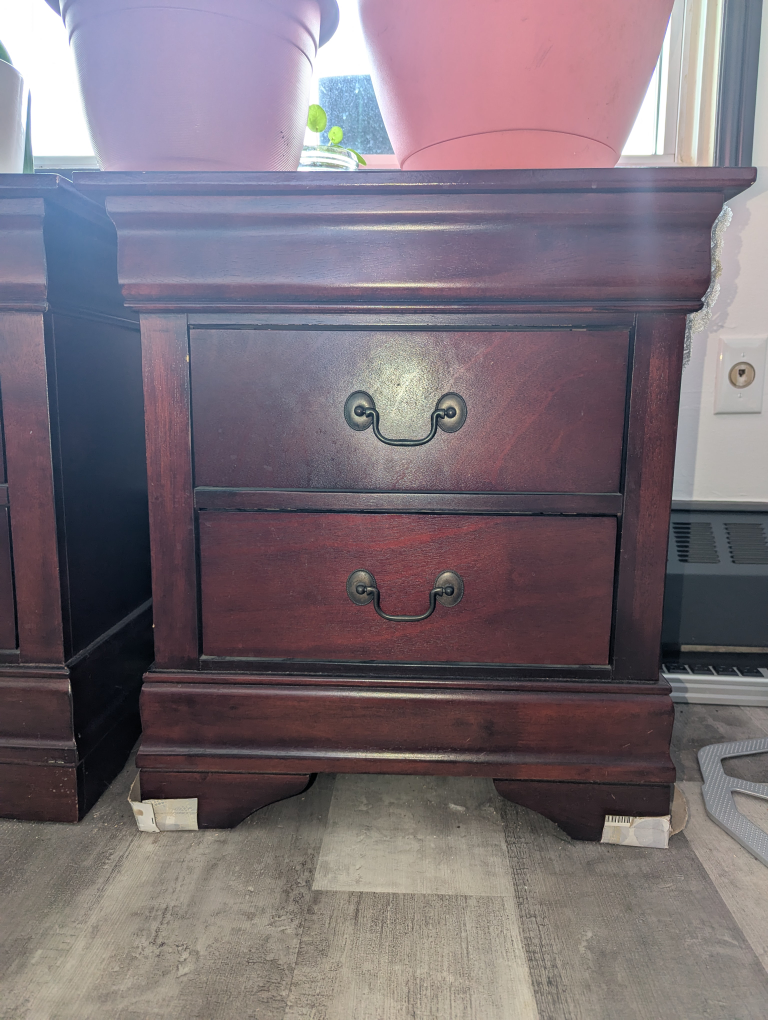 Pair of Dark Wood Nightstands - photo 2