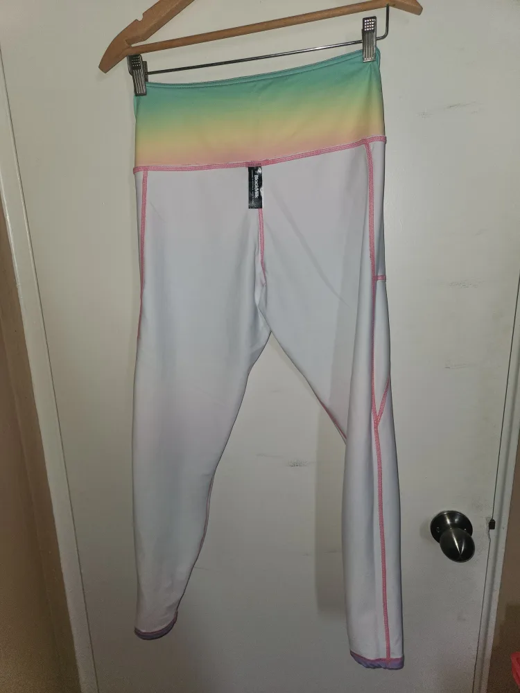 Large BlackMilk Clothing Rainbow gym leggings image indicator(4)