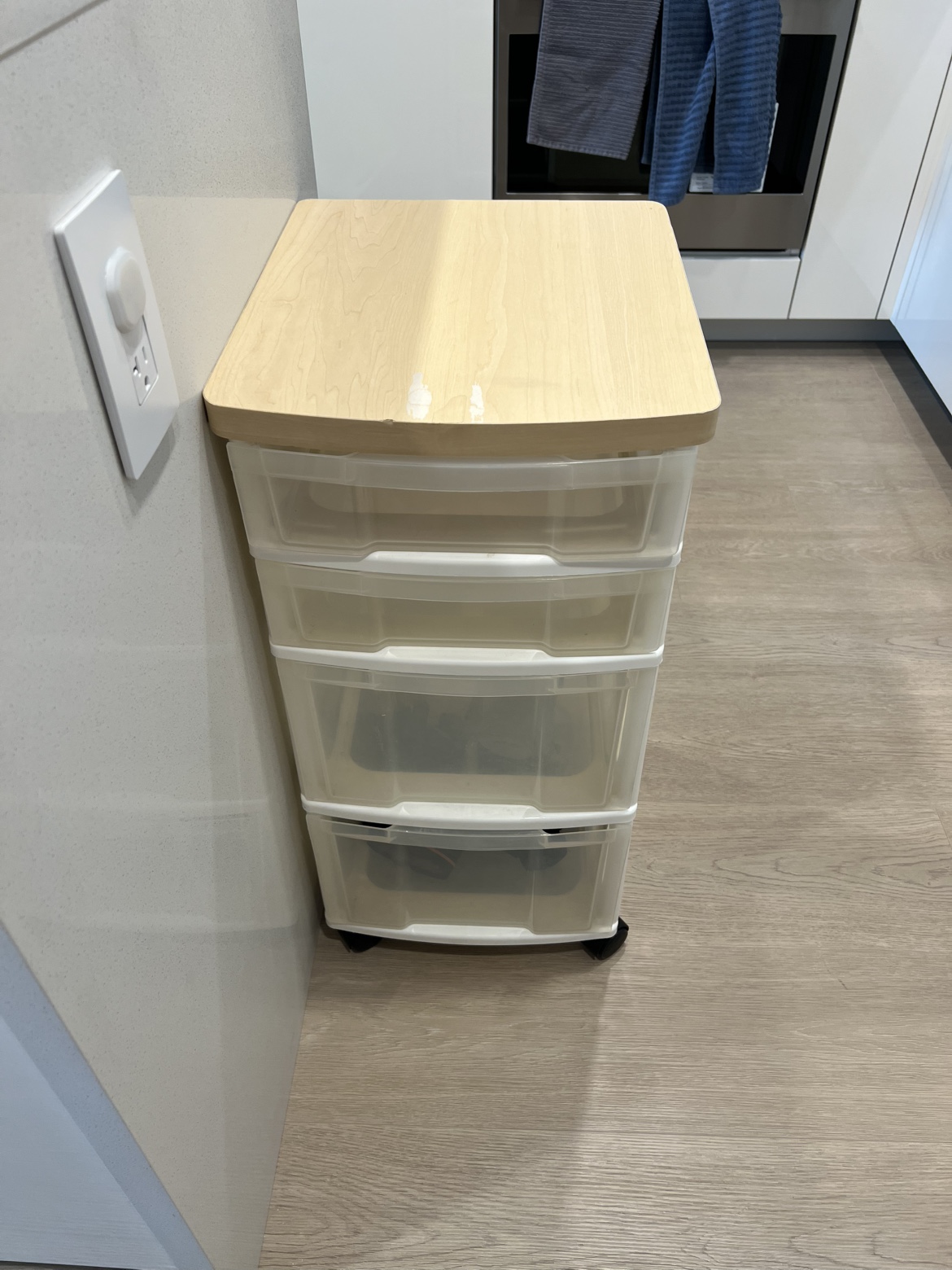 3-Drawer Rolling Cart with Wooden Top - photo 2