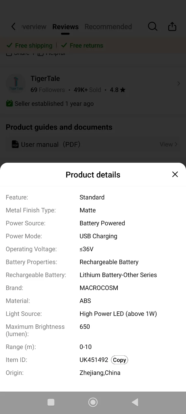 Brand New Rechargeable LED Headlamp - 4 Light Modes with box image indicator(4)