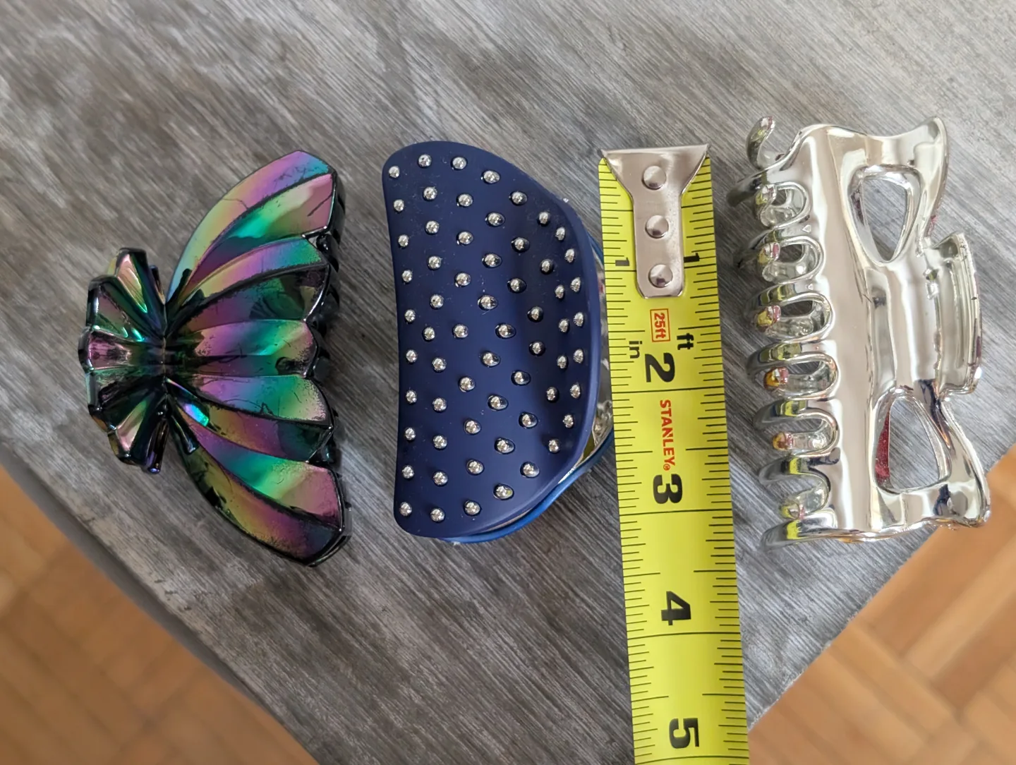 Three Hair Claw Clips - Blue, Iridescent, Silver image indicator(2)