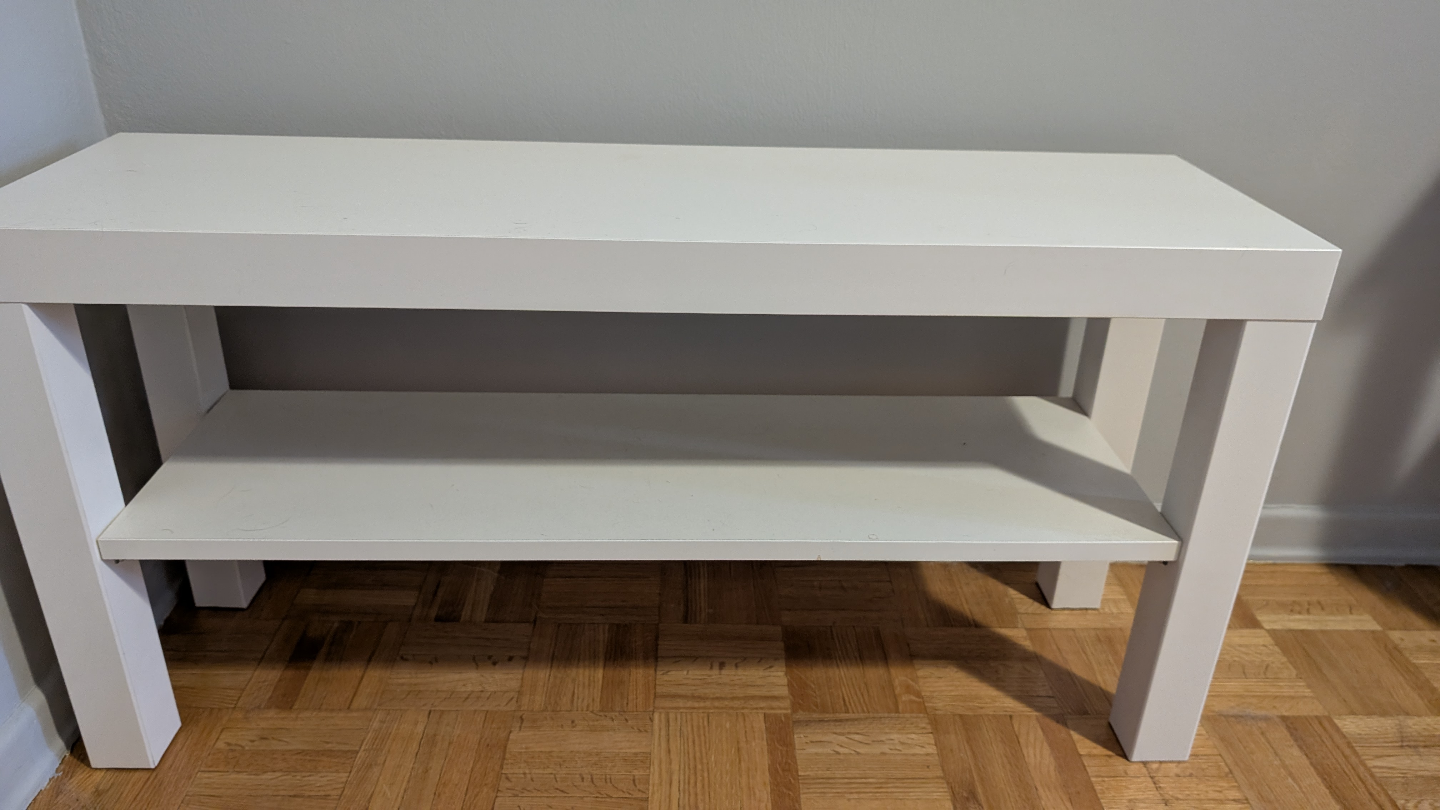 White Two-Tiered Console Table - PICK UP ONLY BY MAY 11