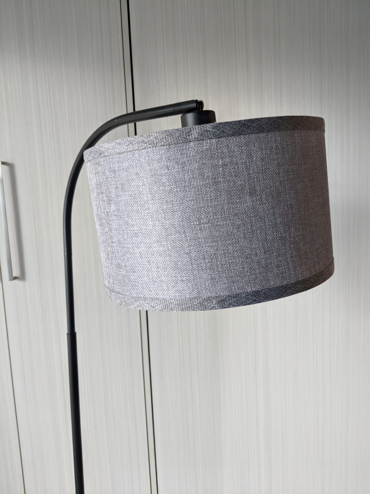 Arc Floor Lamp with Grey Fabric Shade - photo 3