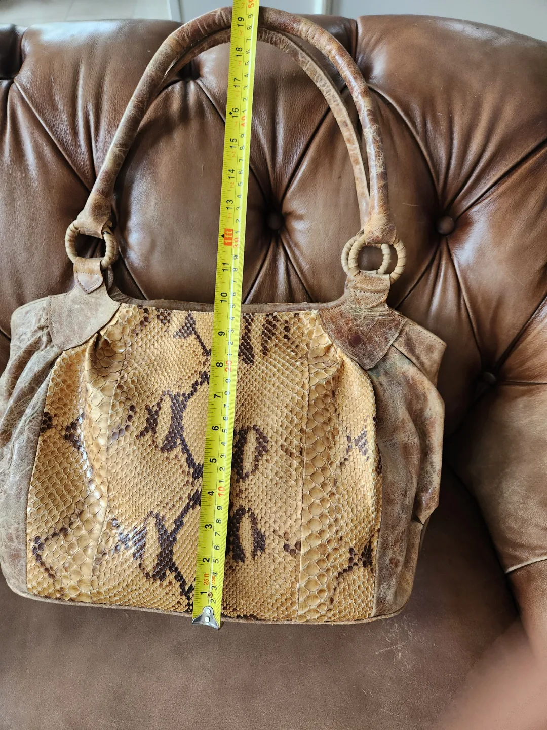 PYTHON Snakeskin Leather Handbag with Certificate image indicator(10)