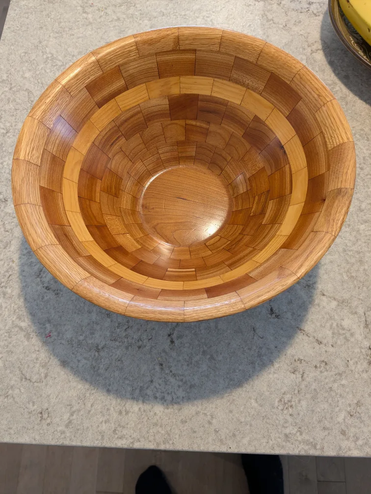 Canadian made Cherry-Pear-Oak, Hand-turned wooden bowl💚 image indicator(3)