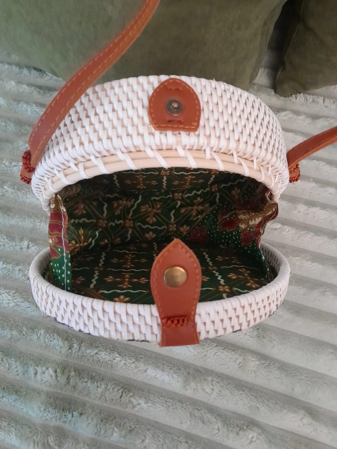 Rattan shoulder bag💚 image indicator(3)