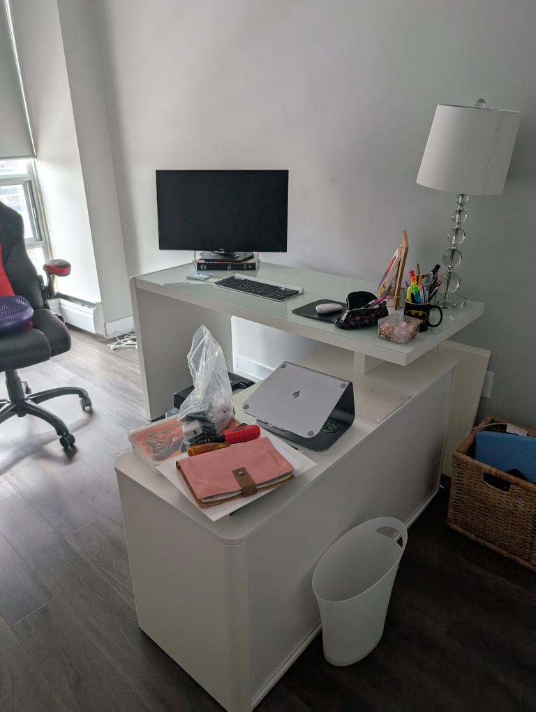 Modern White L-Shaped Computer Desk - photo 2