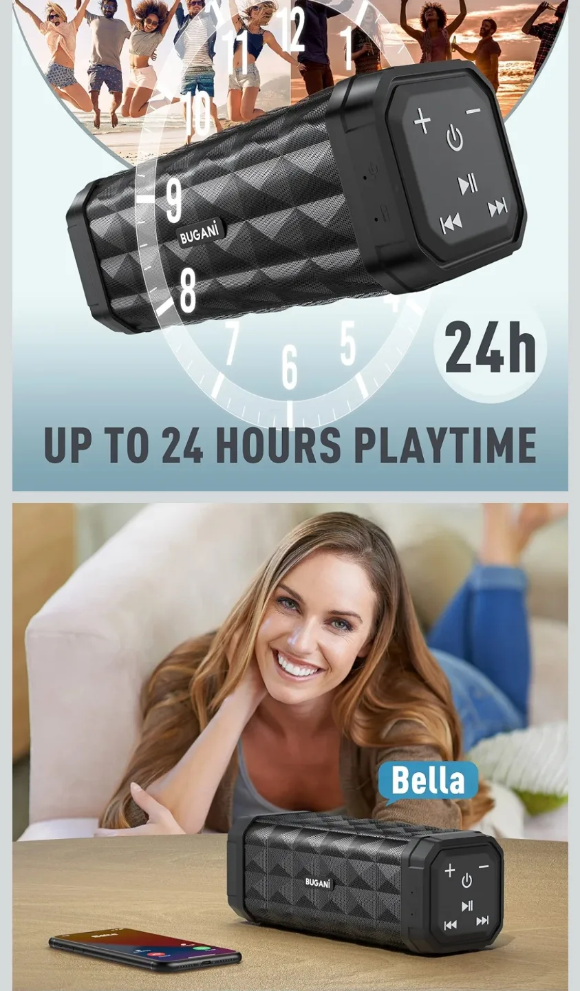 New never used  M99 Bluetooth Speaker BUGANI Speaker Bluetooth image indicator(6)