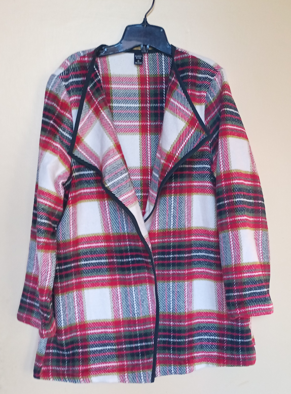 Women's Shein Red Plaid Open Jacket