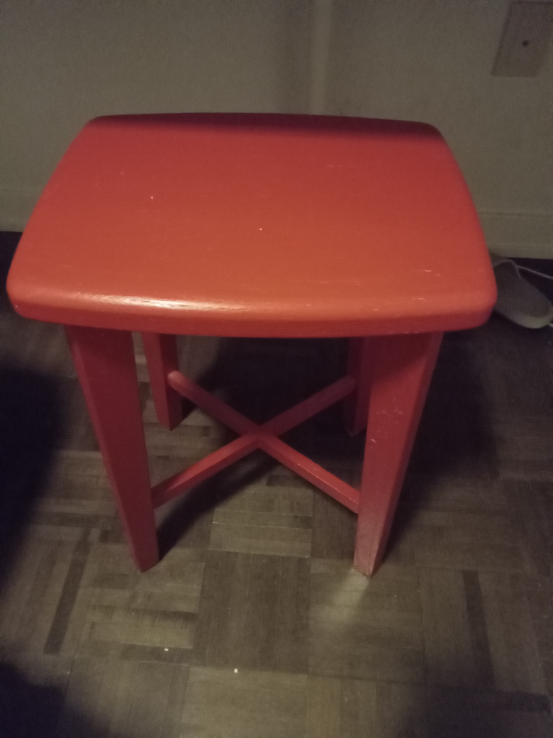 Red Wooden Stool