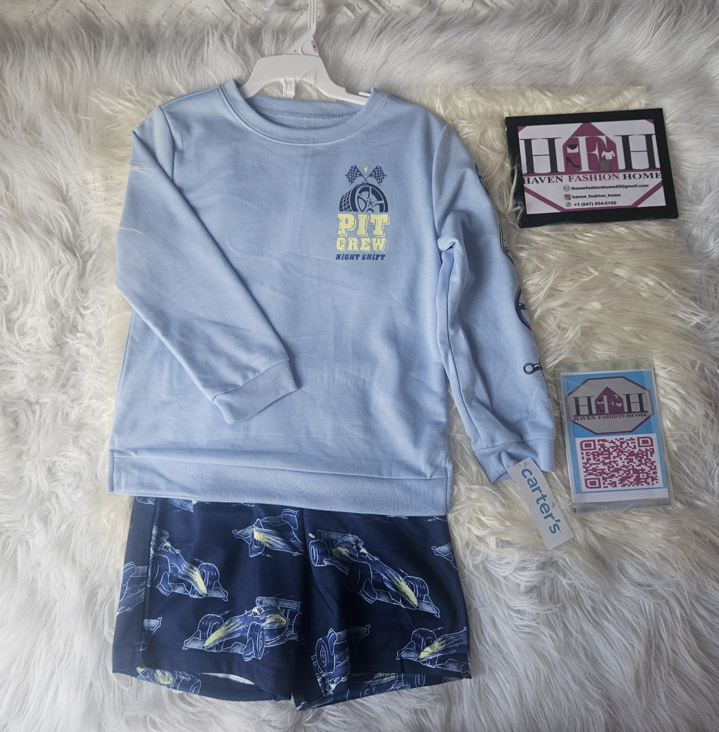 Carter's Boys' Pit Crew Nightshirt and Shorts Set - photo 2