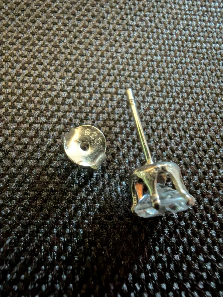 Clear Cubic Zirconia Stud Earrings image indicator(2)