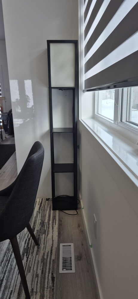 Black Floor Lamp with Shelves