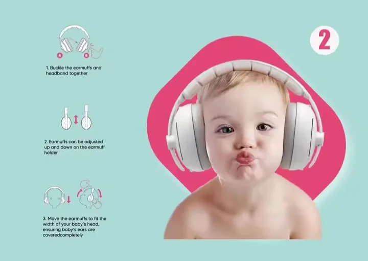 Little Ears Baby Earmuffs - Pink - 2 in 1 image indicator(3)