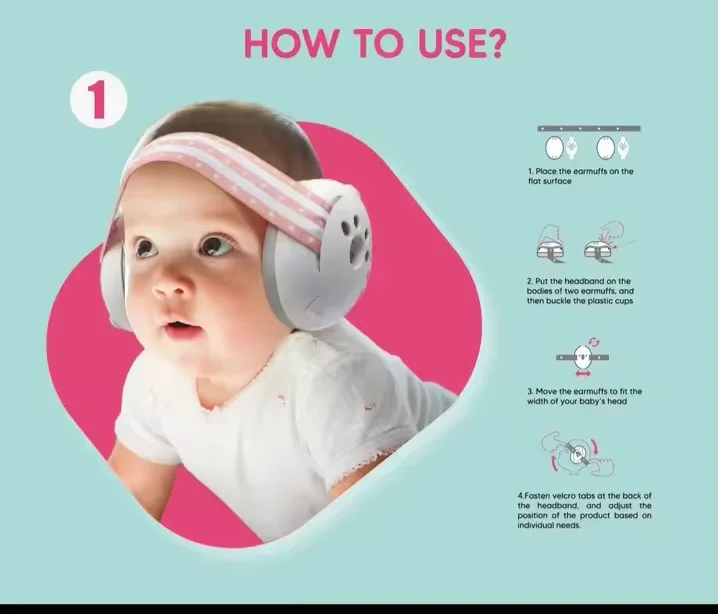 Little Ears Baby Earmuffs - Pink - 2 in 1 image indicator(4)