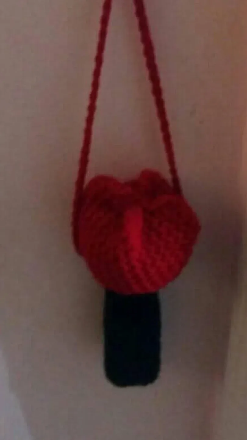 Handmade Crochet Lipstick Holder Tulip Rose image indicator(3)