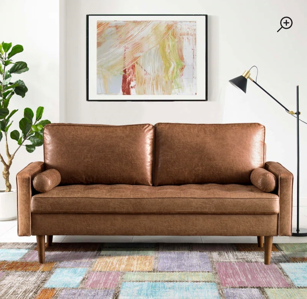 Faux Leather Loveseat Couch