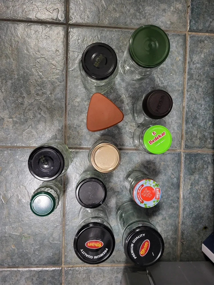 Assorted Empty Glass Jars with Lids image indicator(2)