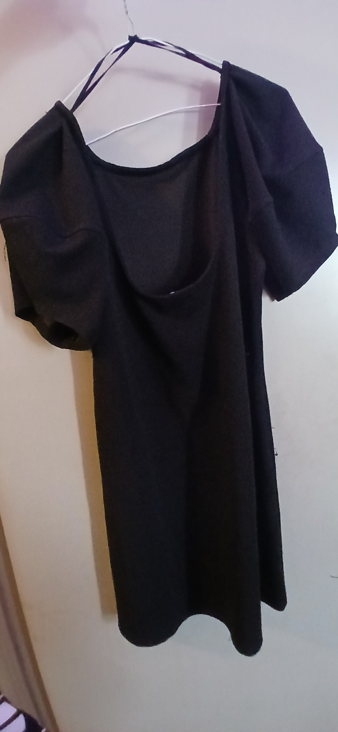 Zara Black Puff Sleeve Mini Dress Size M