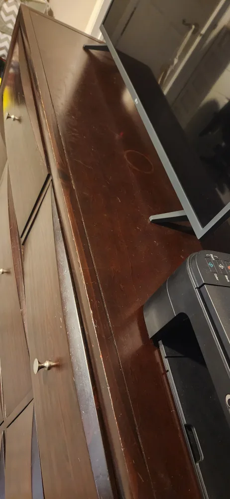 Dark brown wooden dresser with nine drawers image indicator(3)