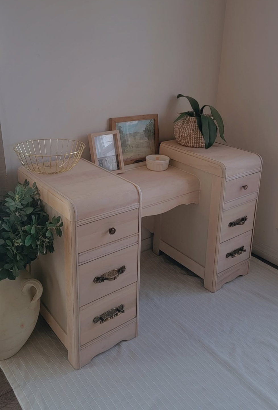 Vintage Vanity Set with Stool
