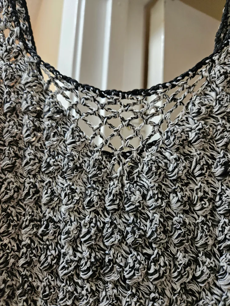 💚  Black and white crocheted mini dress image indicator(3)