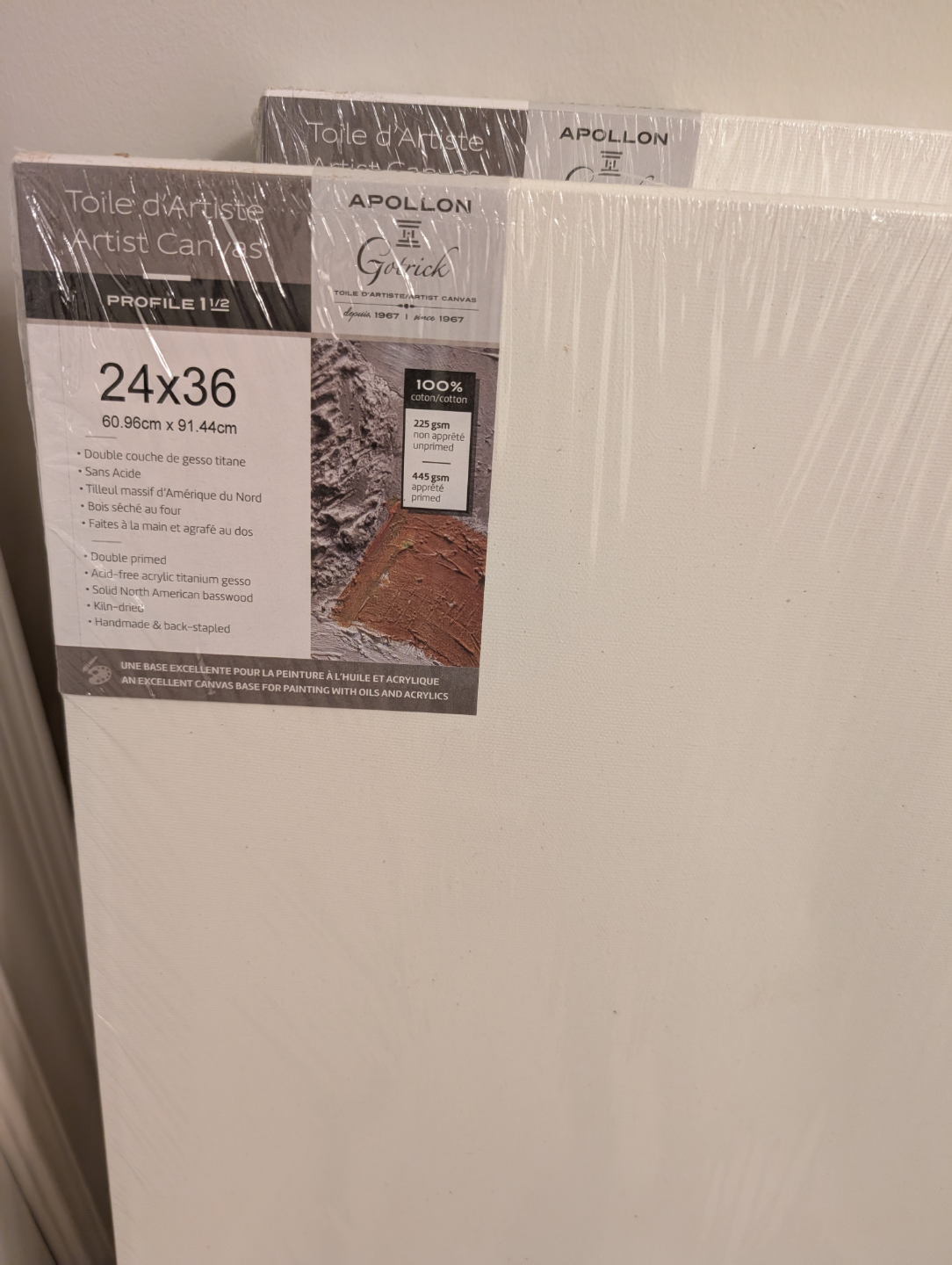 Apollon Artist Canvases - 24x36 Inches - 2 Pack - photo 2
