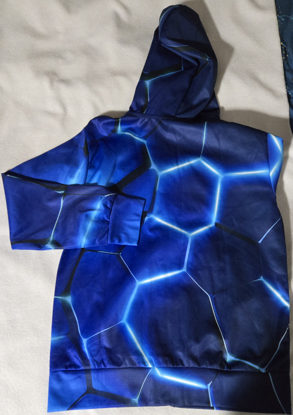 Blue Graphic Zip-Up Hoodie - Size S - photo 2