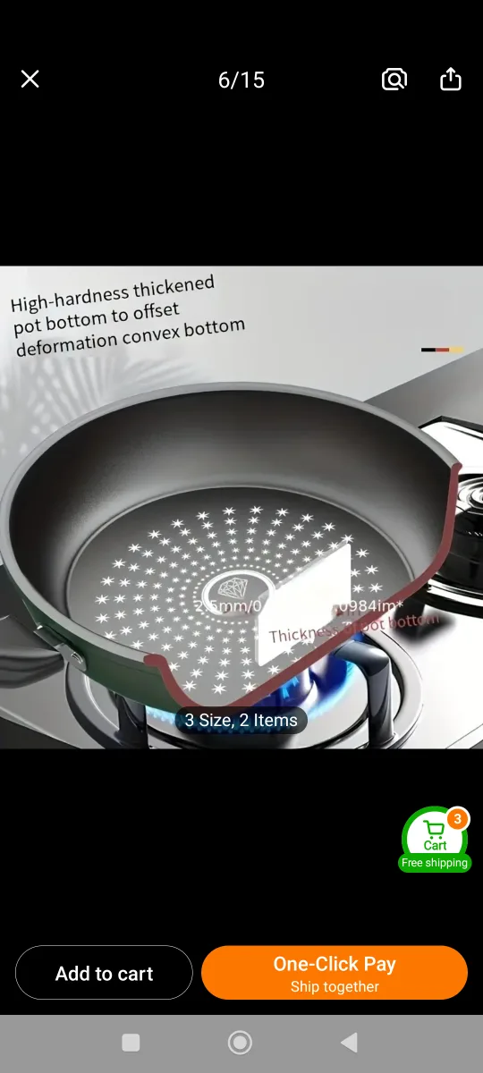 Brand New with box  Aodeshi  Non-Stick Frying Pan 28cm with lid image indicator(5)