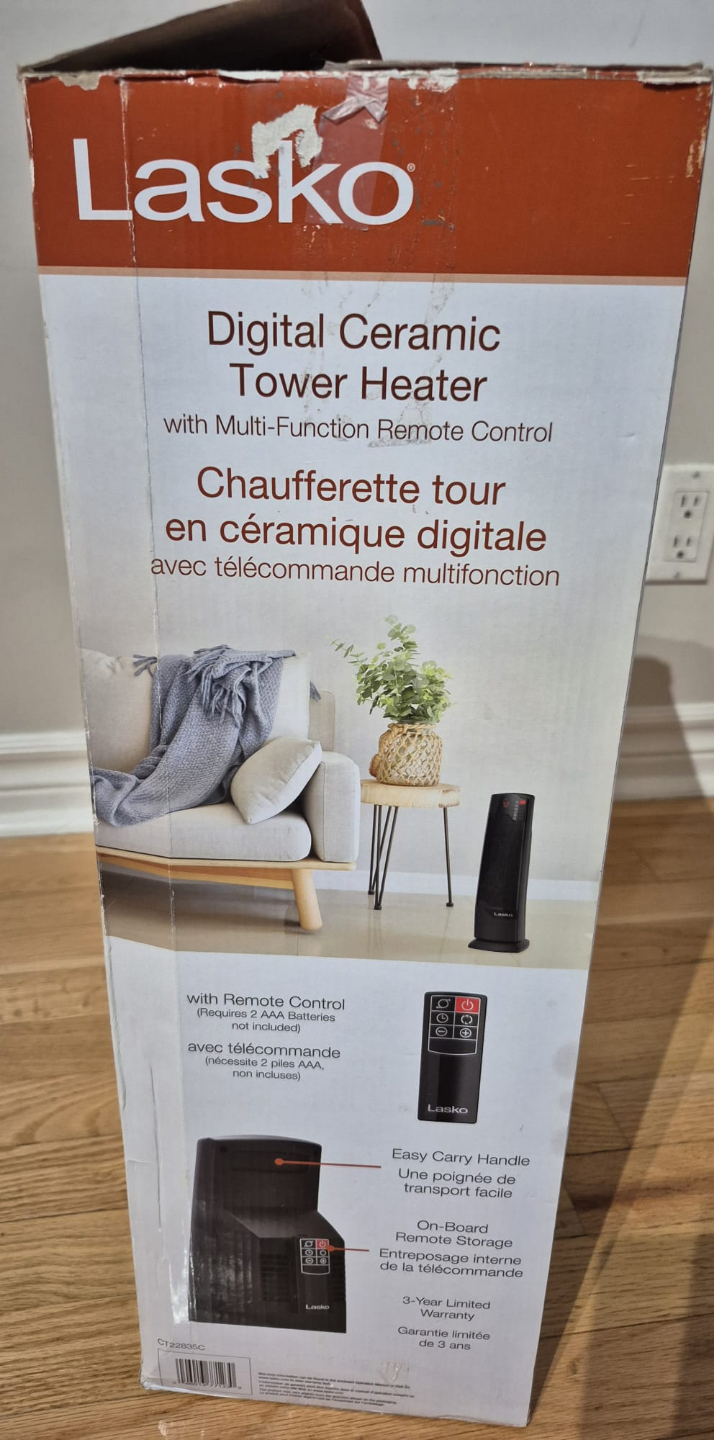 MOVING SALE! Lasko Digital Ceramic Tower Heater with Remote.  💚 - photo 2
