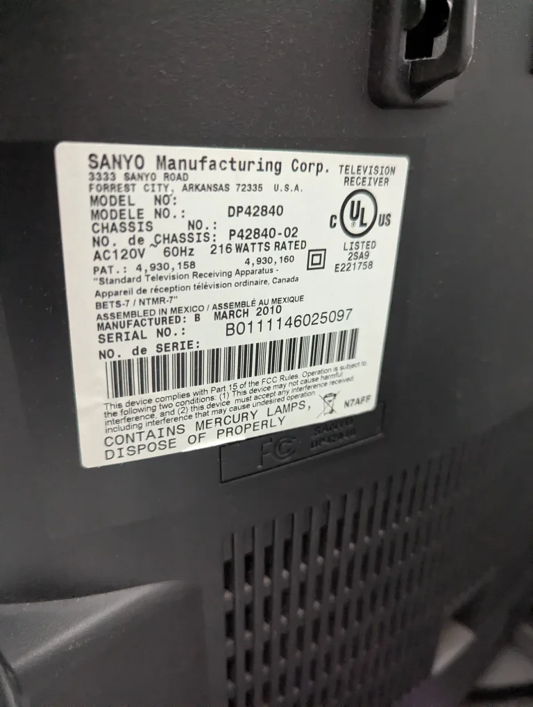 Sanyo and Panasonic LCD TVs image indicator(2)