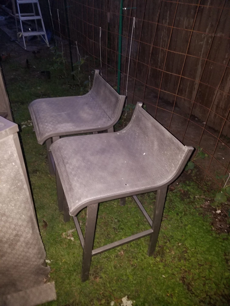 Outdoor Patio Set - Half-moon  bar Table and Two Stools - photo 5