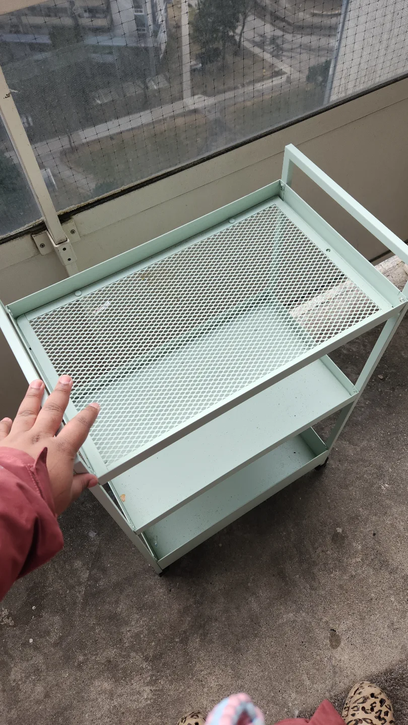 Three-Tiered Rolling Cart - Mint Green image indicator(3)