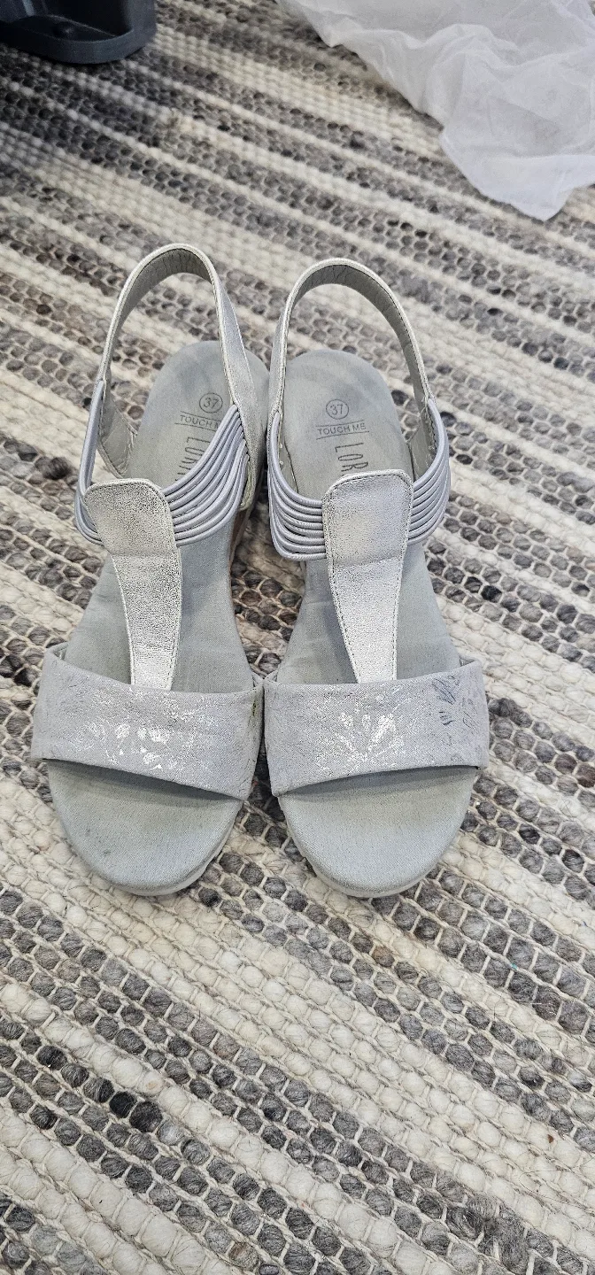 Silver Touch Me Sandals - Size 37 thumbnail
