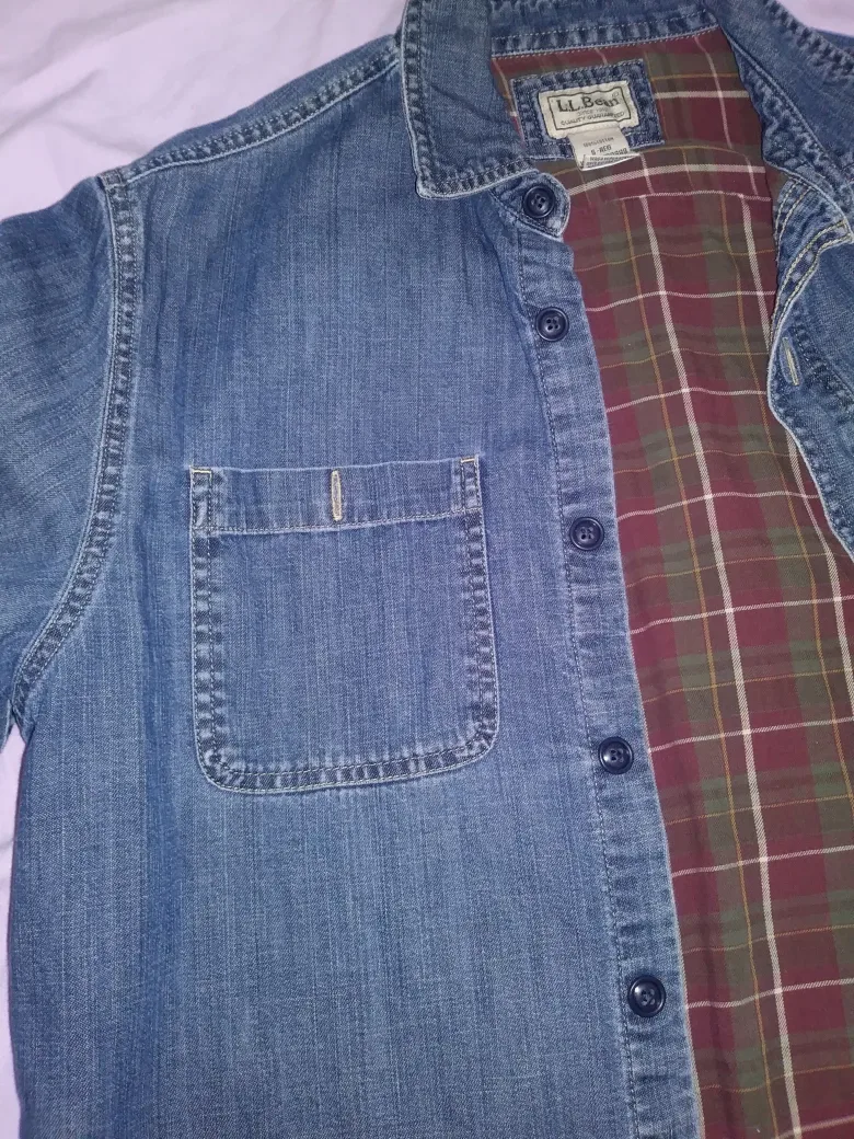 L.L.Bean Men's Denim Shirt - Size Small image indicator(2)