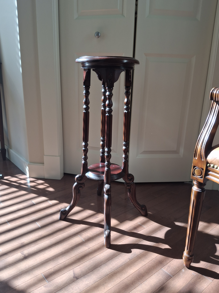 Elegant Dark Wood Plant Stand - photo 3