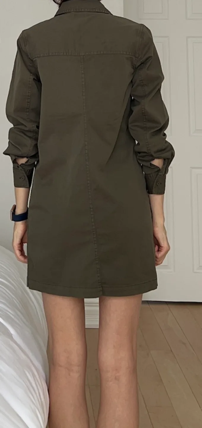 ROOTS Olive Green Utility Shirt Dress image indicator(5)