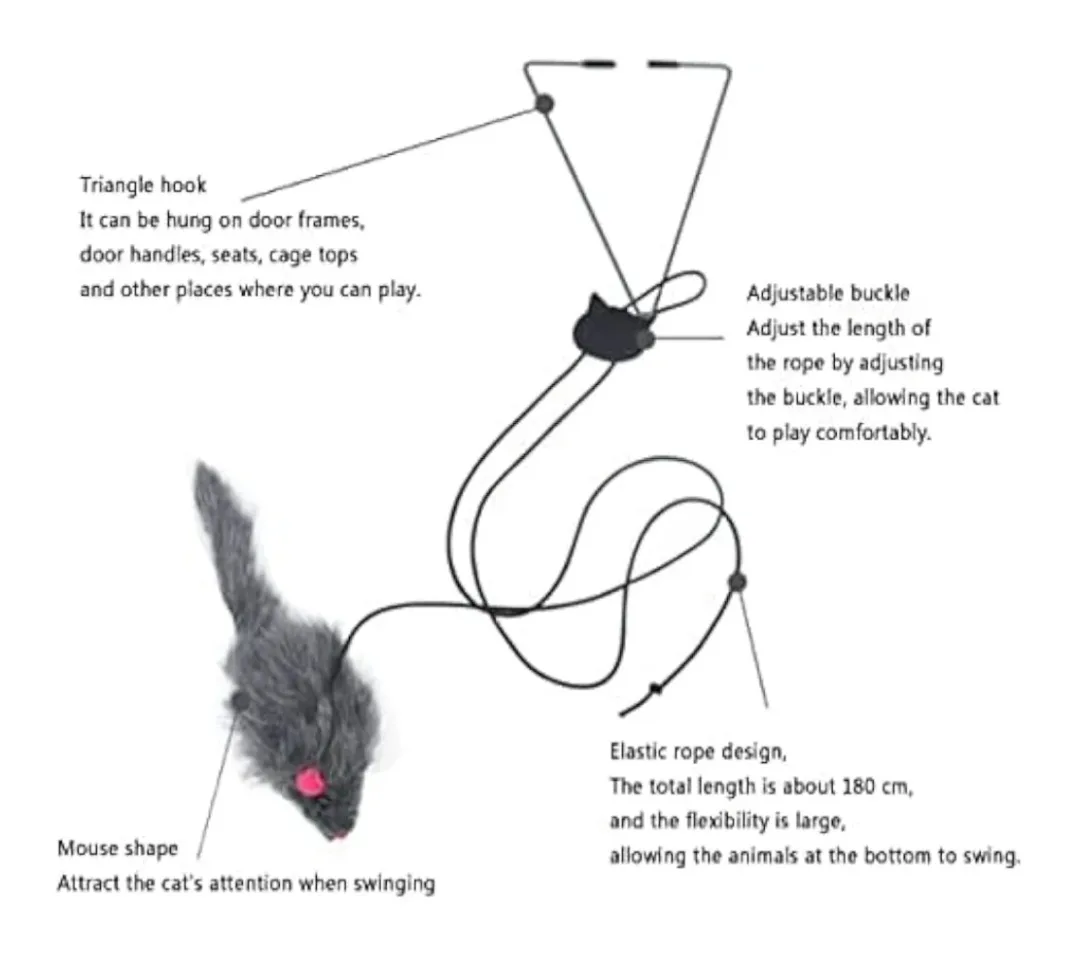 Interactive Cat Toy Hanging Mouse Teaser image indicator(5)