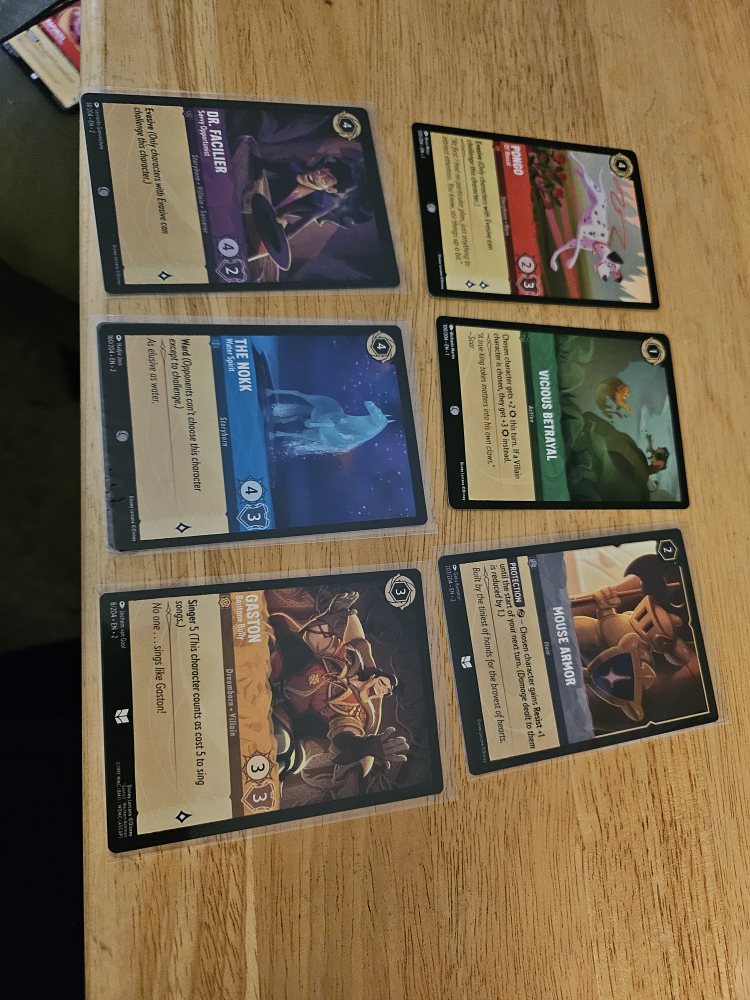 set of 6: Lorcana trading cards
