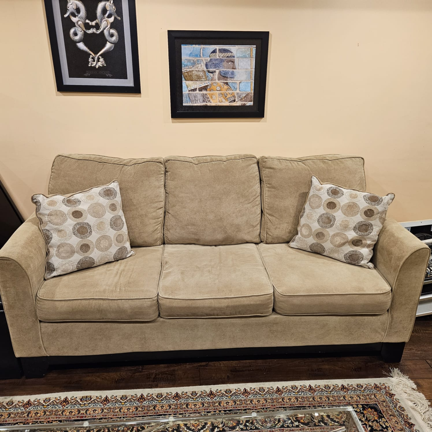 Beige Sofa and loveseat