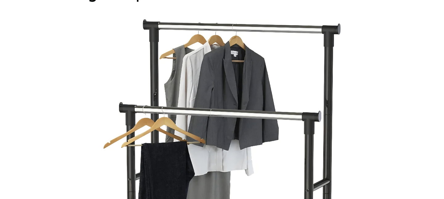 DOUBLE ADJUSTABLE RACK STURDY Double Clothing Rack