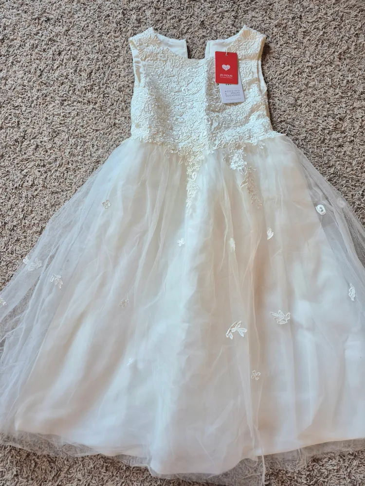Girls' Ivory Flower Girl Dress Size 12 image indicator(2)