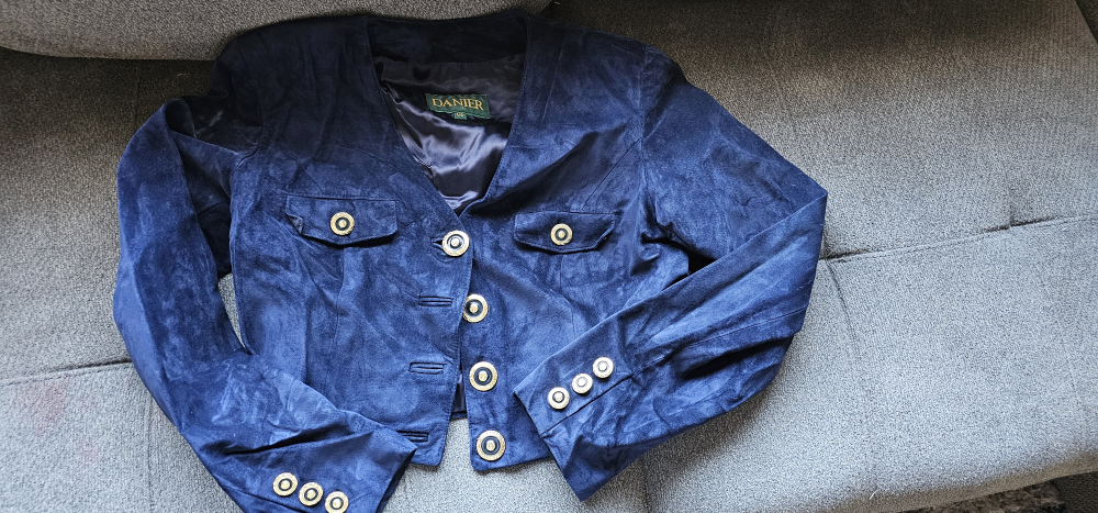 DANIER Navy Blue Velvet Jacket - Size L/G