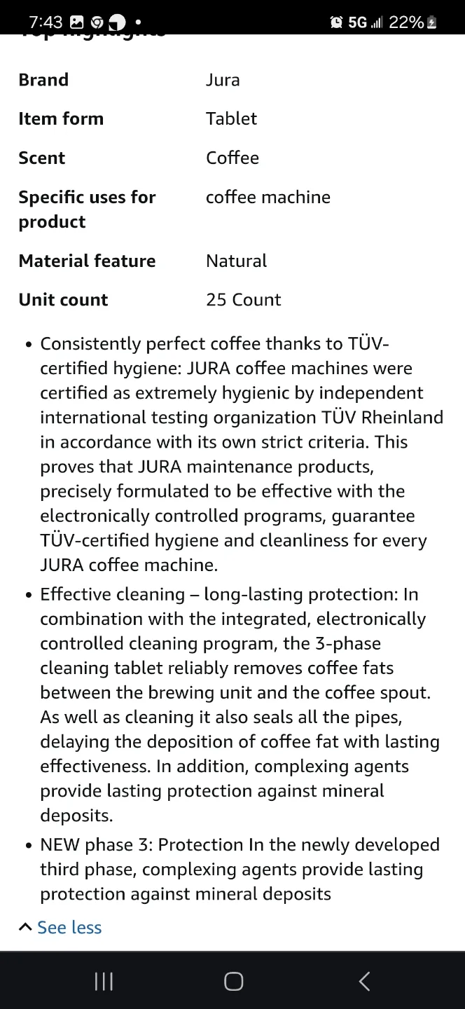 Jura 3-Phase Espresso Cleaning Tabs 25 ct + Claris Blue Filter image indicator(7)