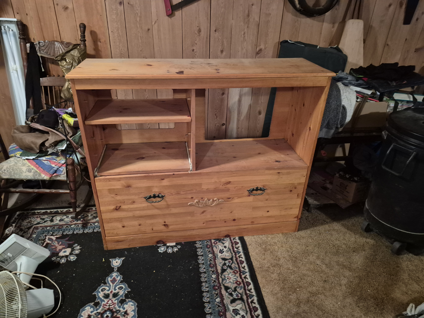 Solid Pine Wood Media Console