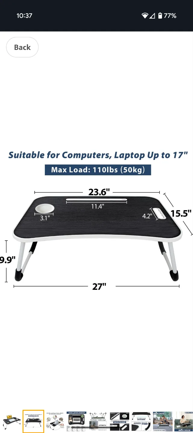 VAIGO Laptop Bed Table - Foldable Laptop Desk image indicator(4)